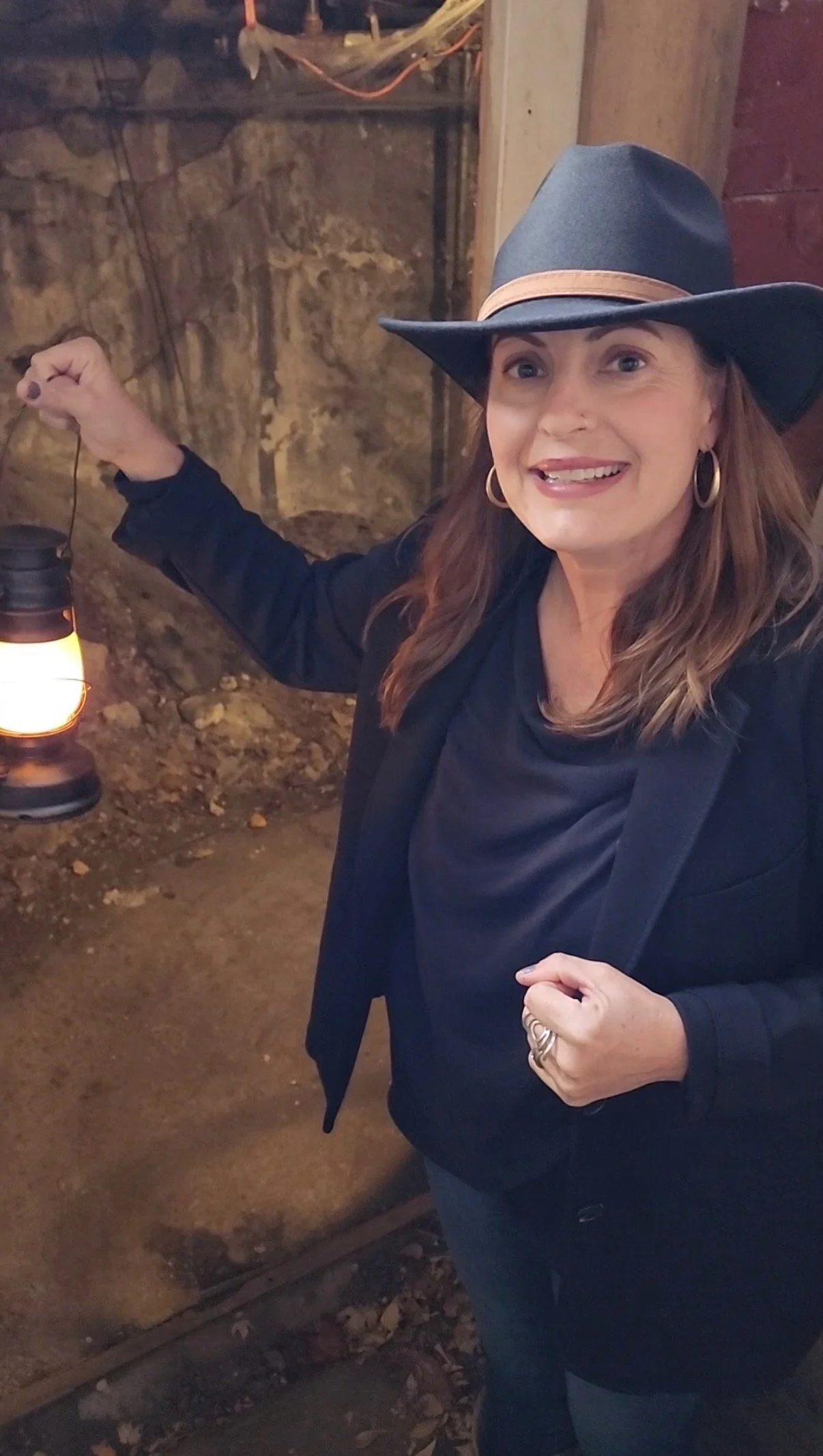 Lantern guided durango ghost tours. Laine Johnson is holding the lantern.