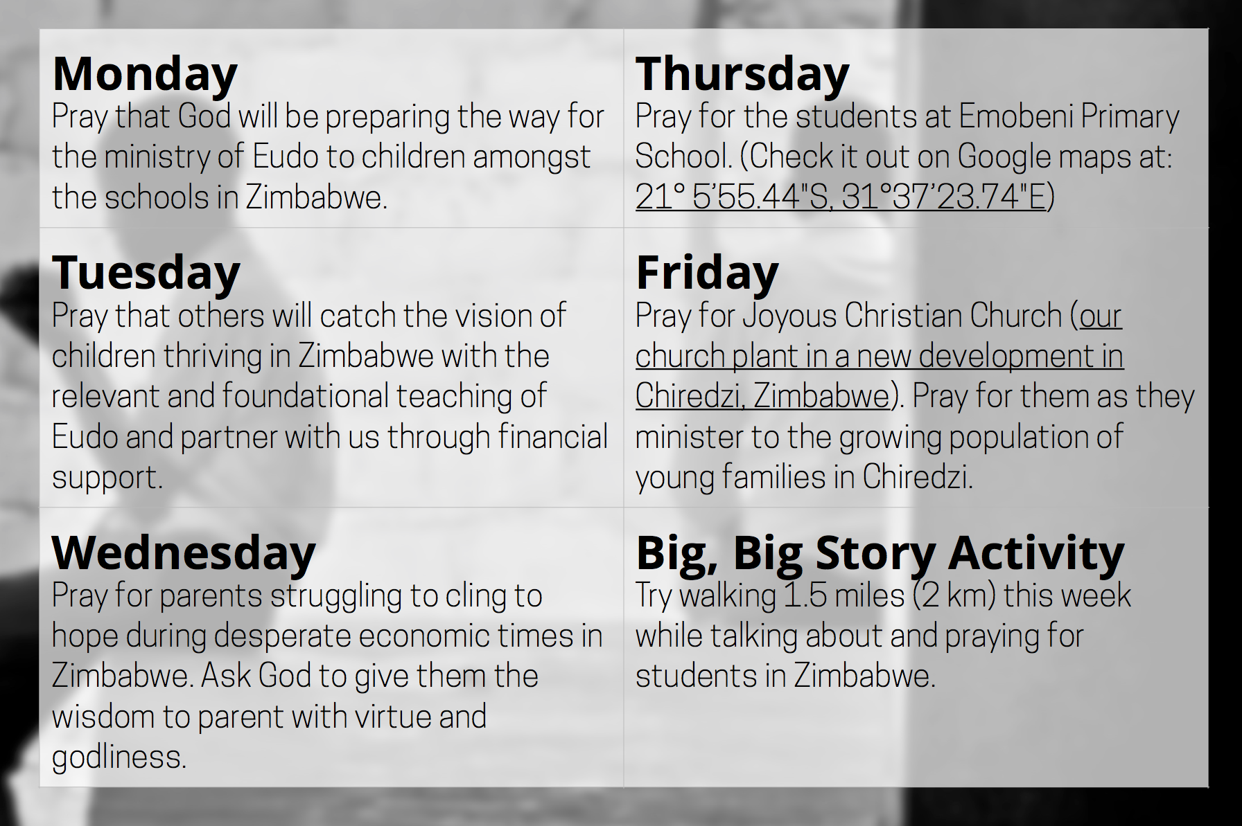 Prayer Update Week 2