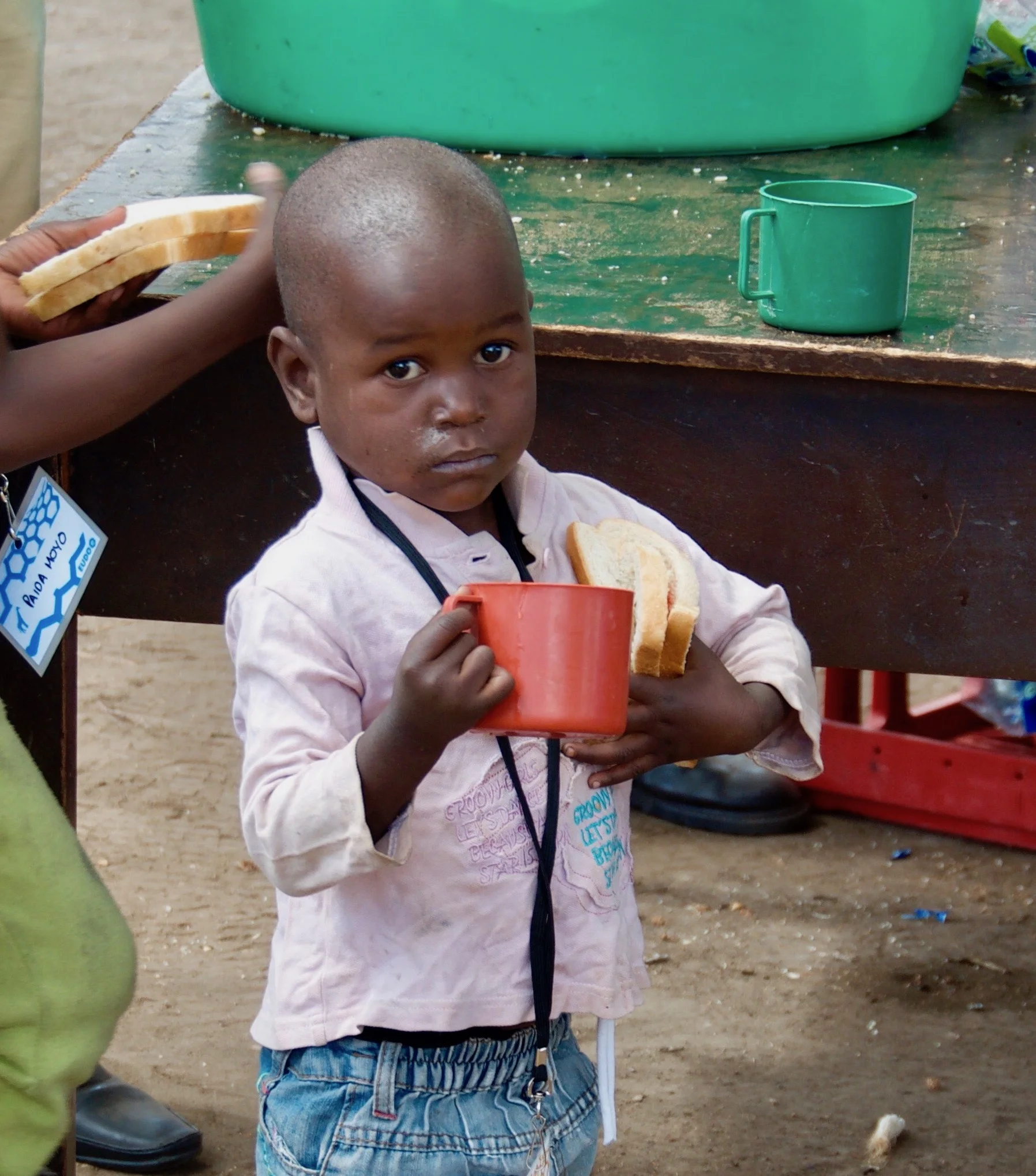 Grade One Student At Snack Time