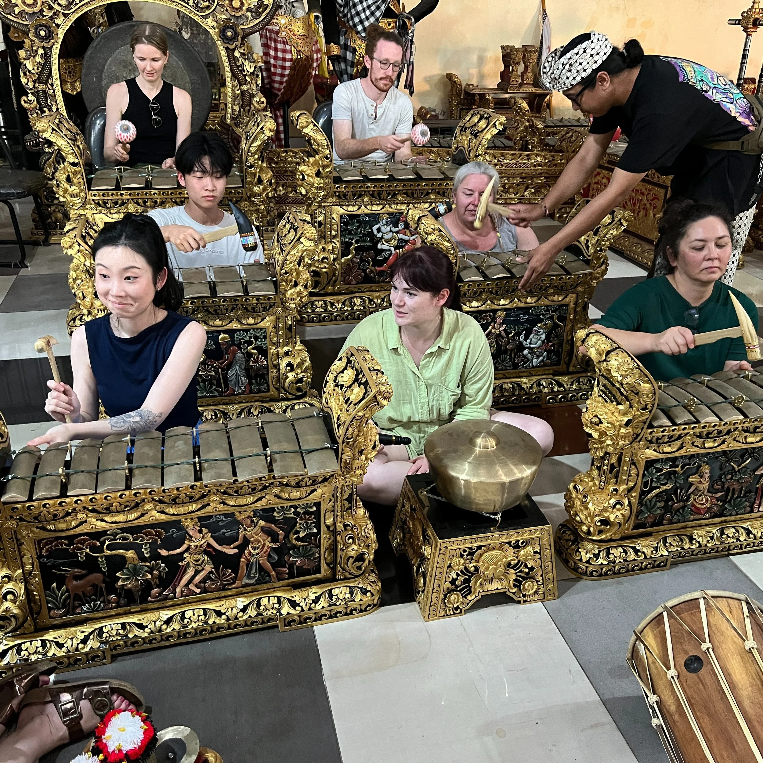After #aptccarn6 in Bali with @institutkonservasi co-authors Saiful Bakhri, Hanna Puteri, I. Wayan Pager and Nicole Tse will share our experiences working with 3 gamelan ensembles at #iiconservation Ghent. Here we are at the Sidha Karya Gamelan Found