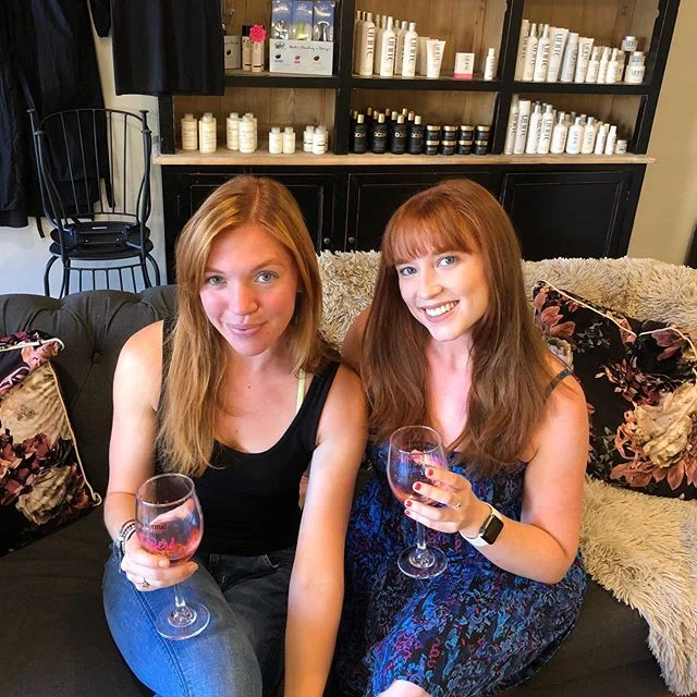 Love when clients come together with a bottle of wine. #friends