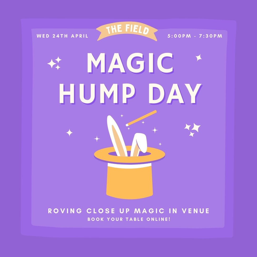 Join us next Wednesday the 25th of April for some Magic Hump Day by The Magic Man (aka Julian Bull @julianbullamagic) ✨

The venue will be open as usual for you to dine in while the magic man will be roving around the venue from 5 pm - 7:30 pm to ent