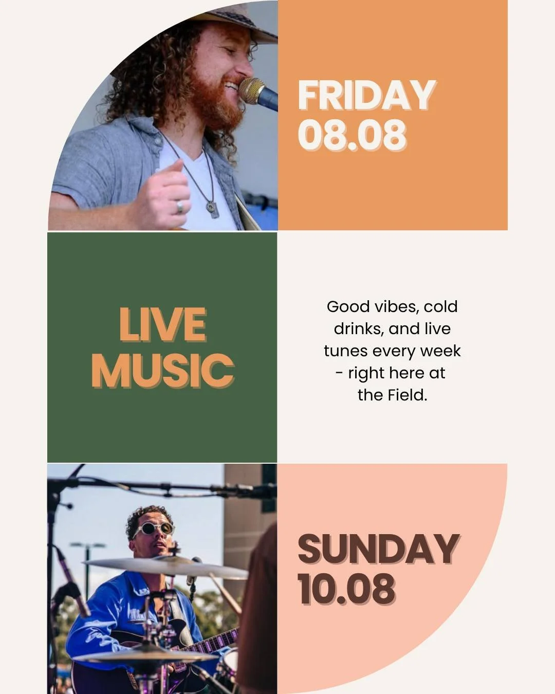 🌧️ Rain all weekend? Sounds like the perfect excuse to get cosy at The Field.

We&rsquo;re serving up live tunes, warm vibes, and zero soggy socks (thanks, undercover seating 👌)

🎤 Fri 8 Aug &ndash; @bennyvibes, 5&ndash;7pm
🎶 Sun 10 Aug &ndash; @