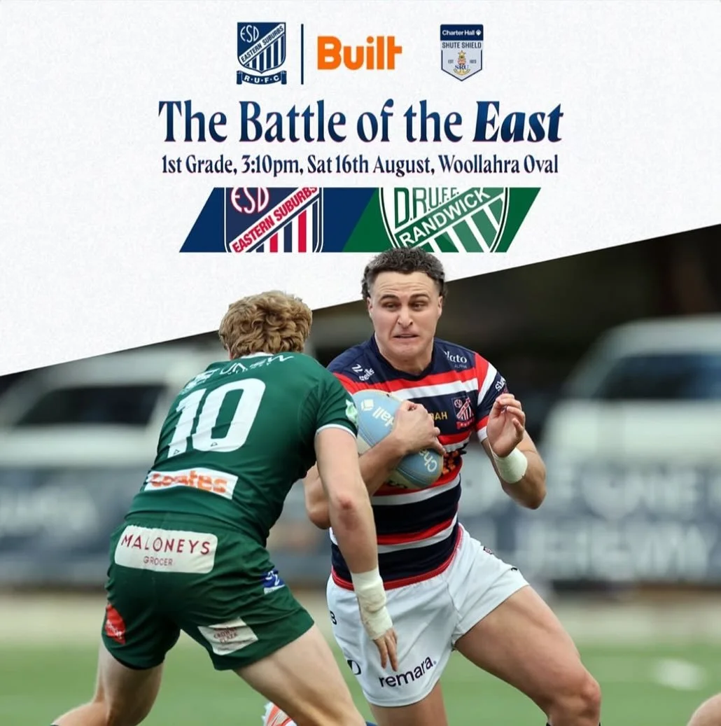 Big day of games from 10:50 - 4:45pm. Please note if you are heading down today. Sydney Rugby Union are charging entry till 4pm.

@eastsrugby in all grades with 2nd&rsquo;s Easts vs Eastwood kicking off first. Go Beasties!!