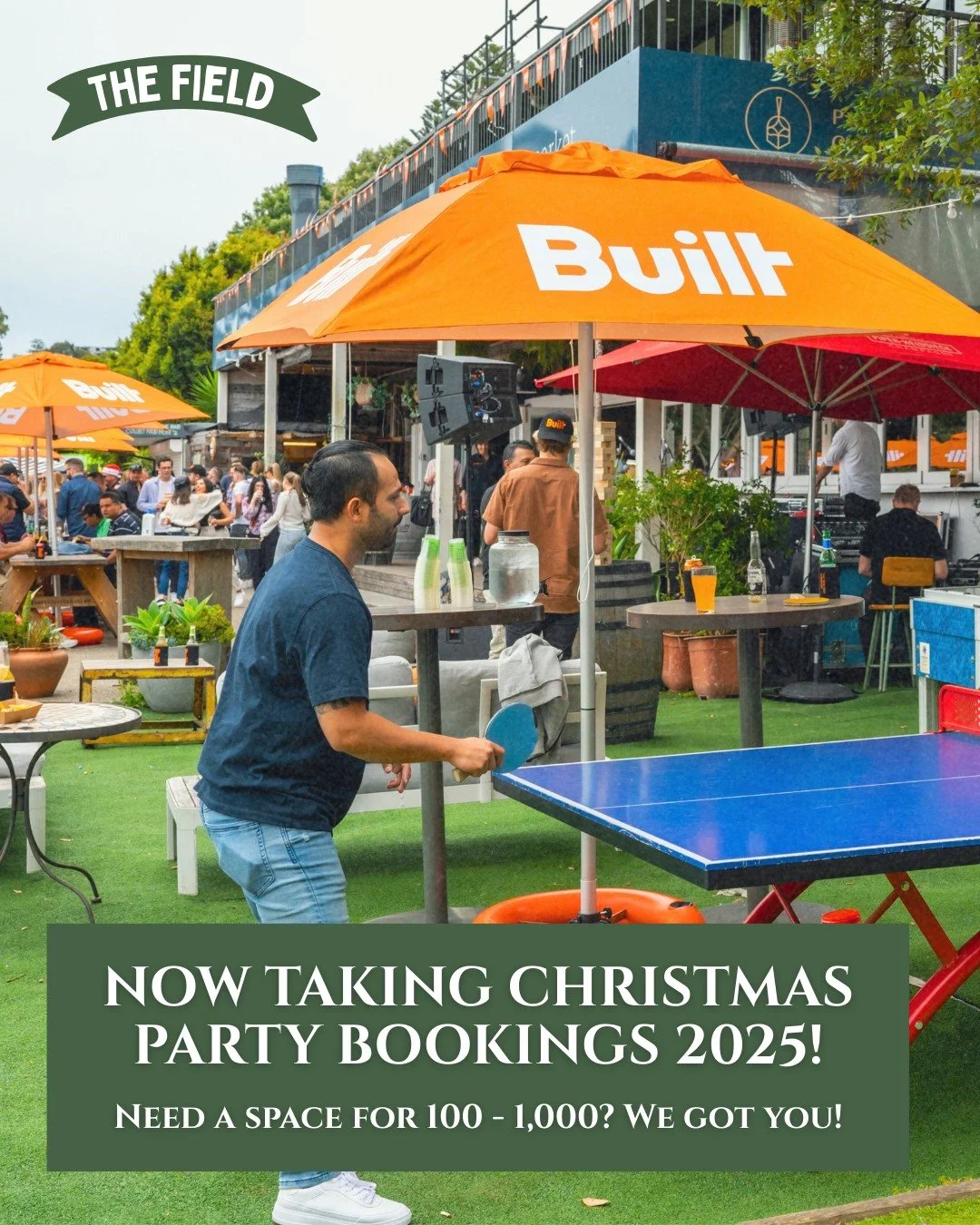 🎄 Big Team? Bigger Party.

Christmas parties at The Field Bar, Rose Bay are booking out fast!

With space for 100 to 1000 guests, festive packages to suit your crew, and a down-to-earth events team who make planning easy &ndash; we&rsquo;ve got your