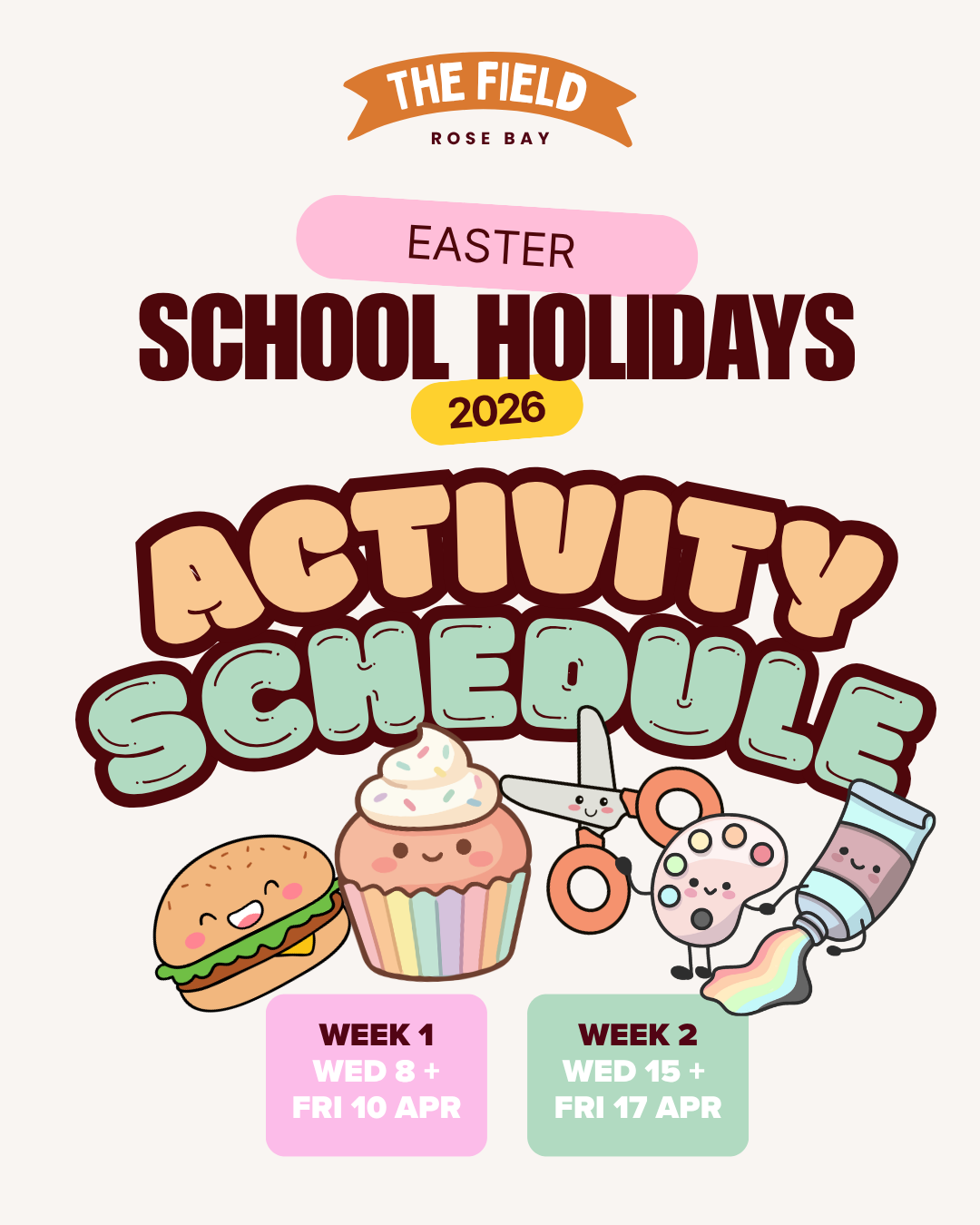 Easter School Holidays Activity Schedule
