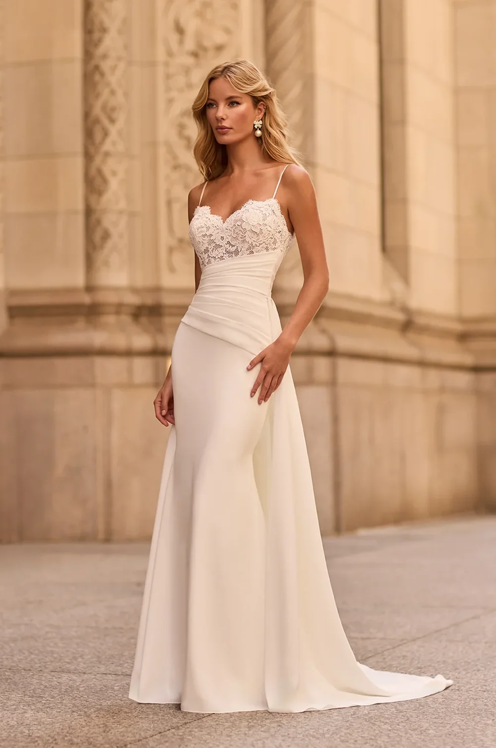 bridal corner bridesmaid dresses Ivory Strapless Satin Column Floor Length Elegant Bridesmaid Dresses
