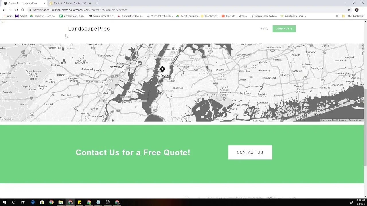 Full Width Map Block in Squarespace 7.0 and 7.1