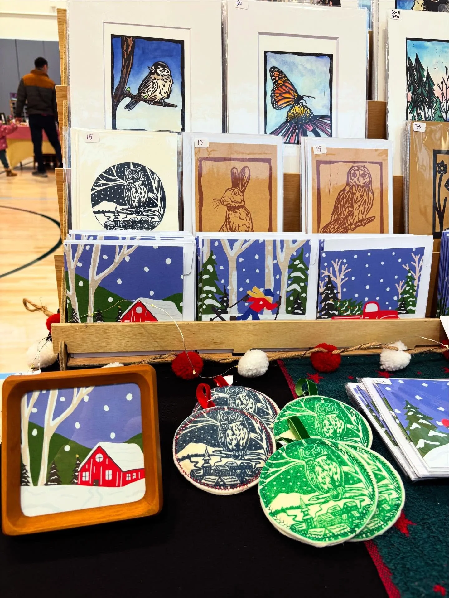 Big day today! You can find at the Sudbury holiday village from 11-3 at the Sudbury rec center! Then tonight come by Maynard for the holiday stroll. I&rsquo;ll be at 6bridges Gallery from 5-8! Also have the Sudbury holiday market open 10-6 too! So wh