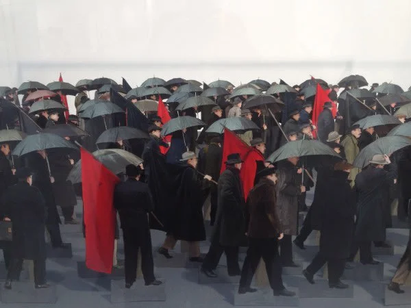 Paolo Ventura (Italian, born 1968) Funeral of the Anarchist , 2018 Signed and dated on verso Unique hand-cut archival pigment prints Approximately 15 x 20 inches