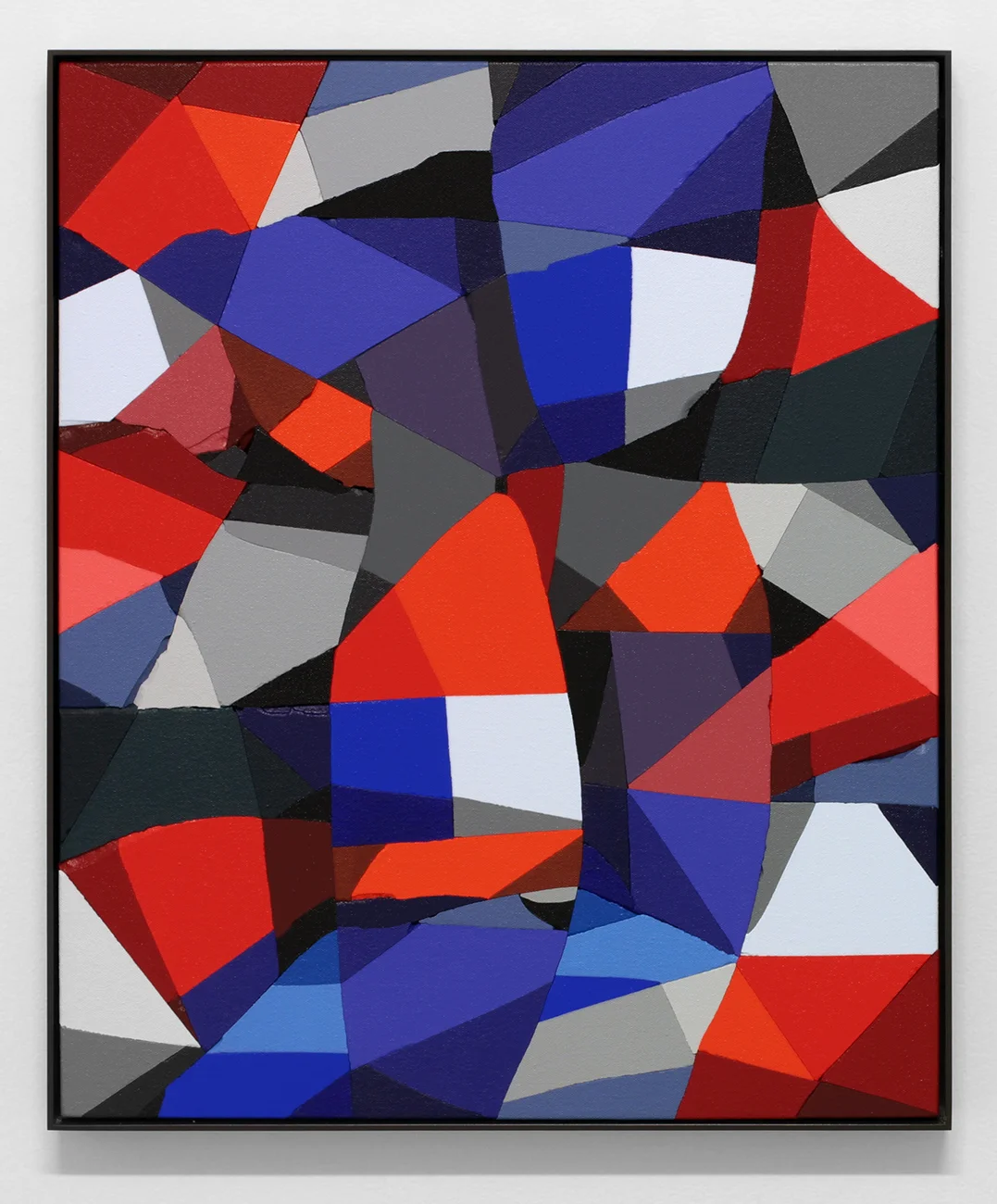 Ruben Nusz (American, born 1978) B.C. (Night Swim) , 2017 Signed and dated on verso Acrylic on broken plaster, glue, metal frame 21 x 17 inches