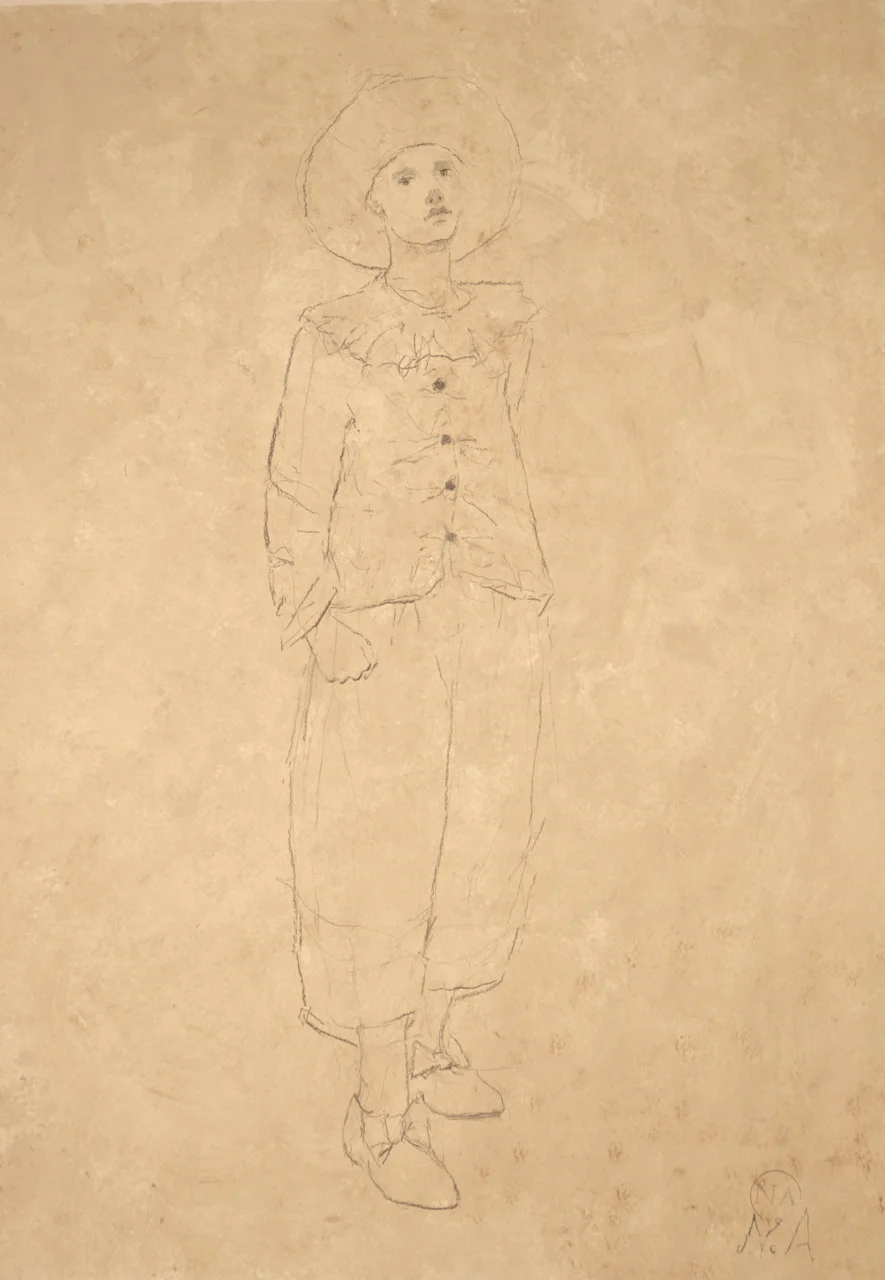 Nicolas Africano (America, born 1948) Untitled (Matador Pose) , 2019 Signed and artist stamped on lower right recto Graphite, charcoal and acrylic on handmade paper 40 x 30 inches