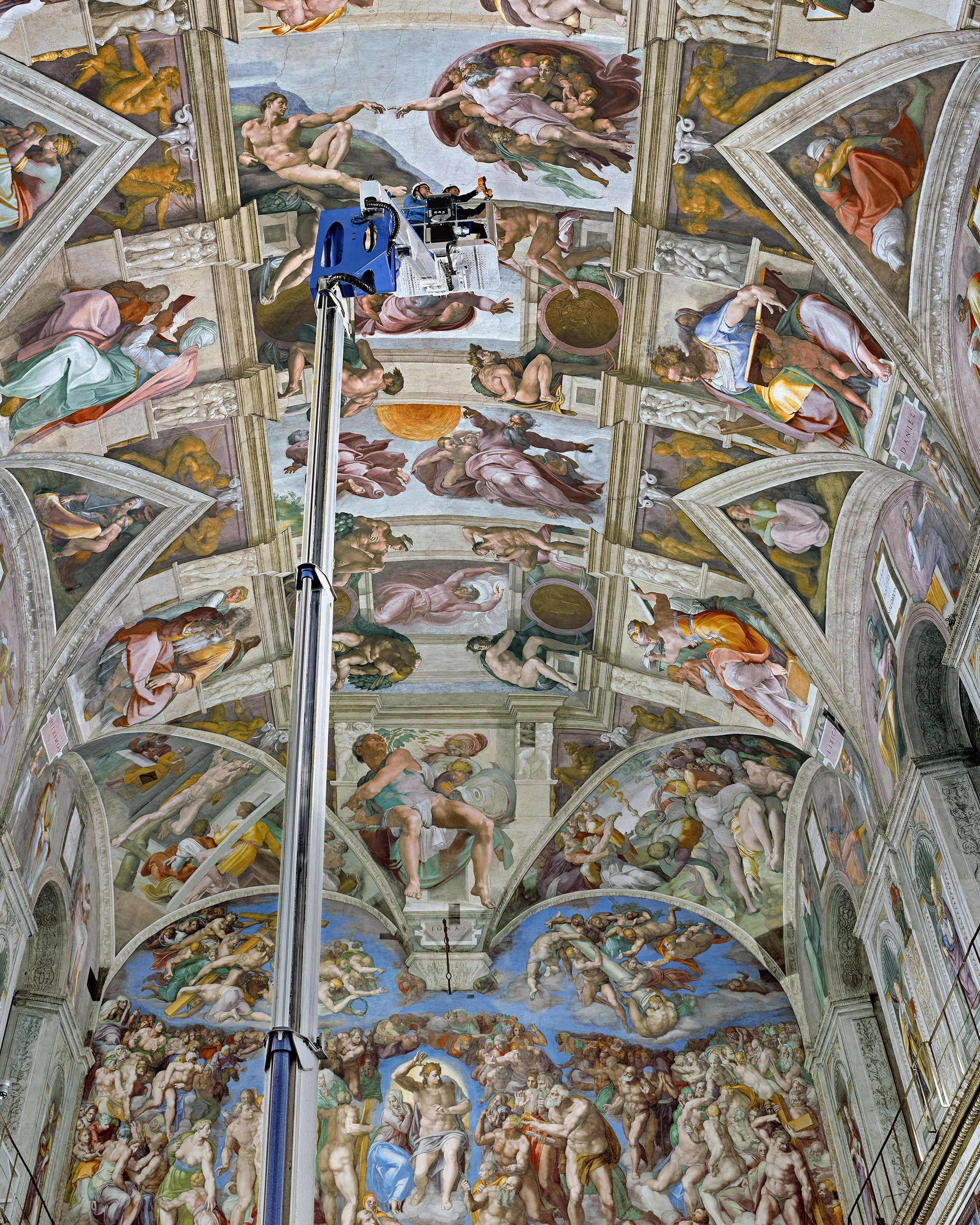  Robert Polidori (American, born Montreal 1951)   Cleaning of Sistine Chapel, Città del Vaticano, Italia , 2019 Signed on verso UV-Cured ink on paper 60 x 50 inches Edition of 10 