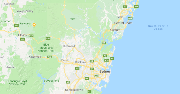 Map of Blue Mountains, Australia
