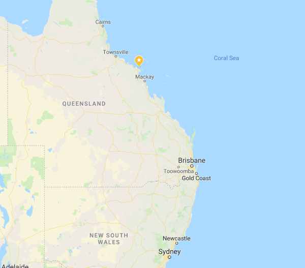 Map of Whitsundays, Australia