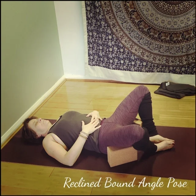 Support outer thighs with blocks or bolsters.