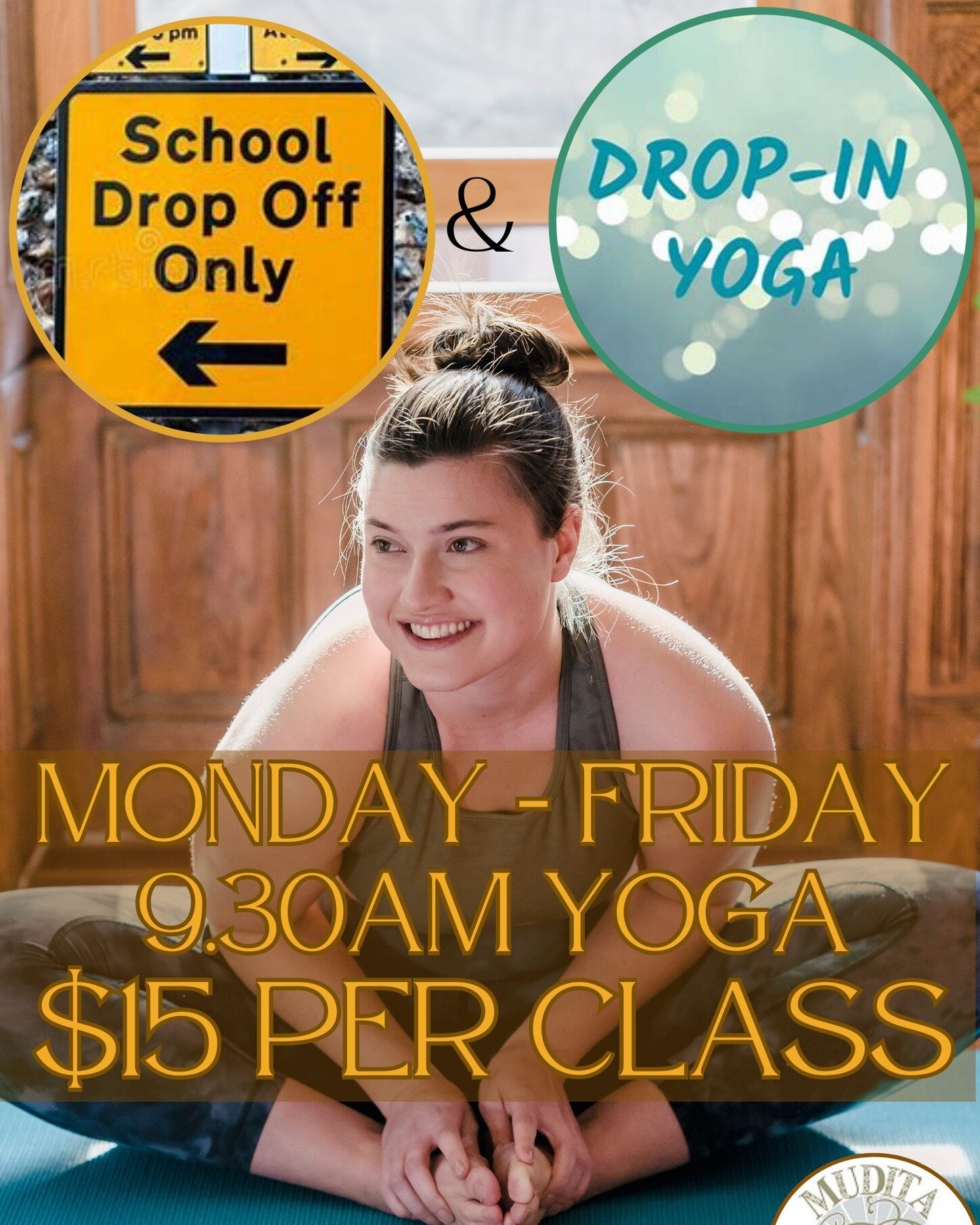 Hi All! This is an invite to mums &amp; dads to join a yoga class after school drop off. Monday - Friday only $15 per class. Small, friendly and inclusive studio. 😊#muditayogastudio #yoga #Mentone #baysideyoga🧘🏼&zwj;♀️ #baysidemelbourne #charmanro