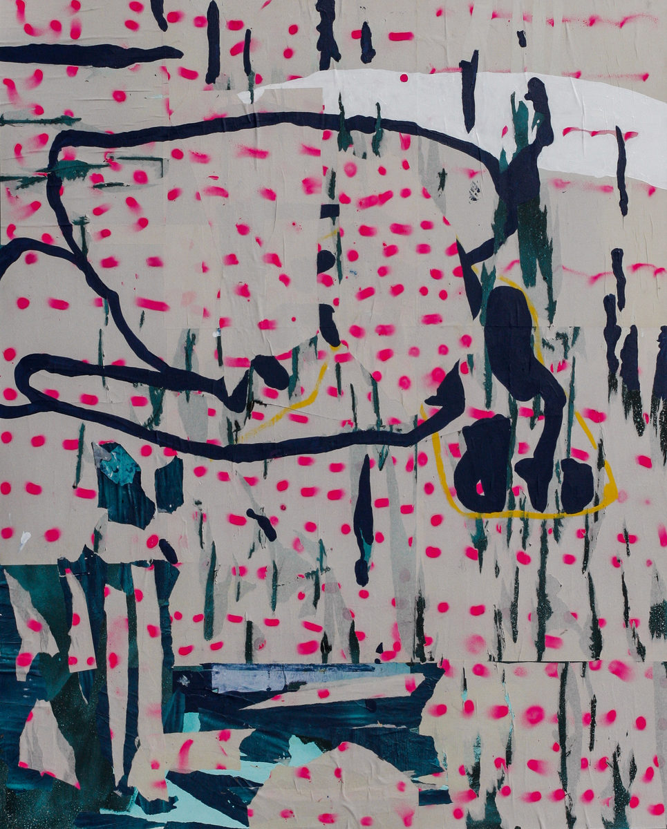 "Dirty Mattress, Jurassic Park", 48x60in
