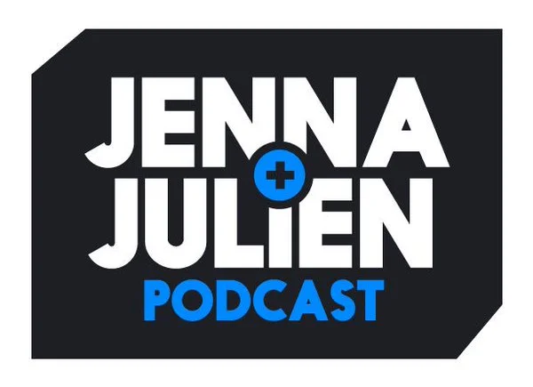 Photo via Jenna & Julien Podcast . Logo by John Noob and Chris Melberger of Neat Dude .