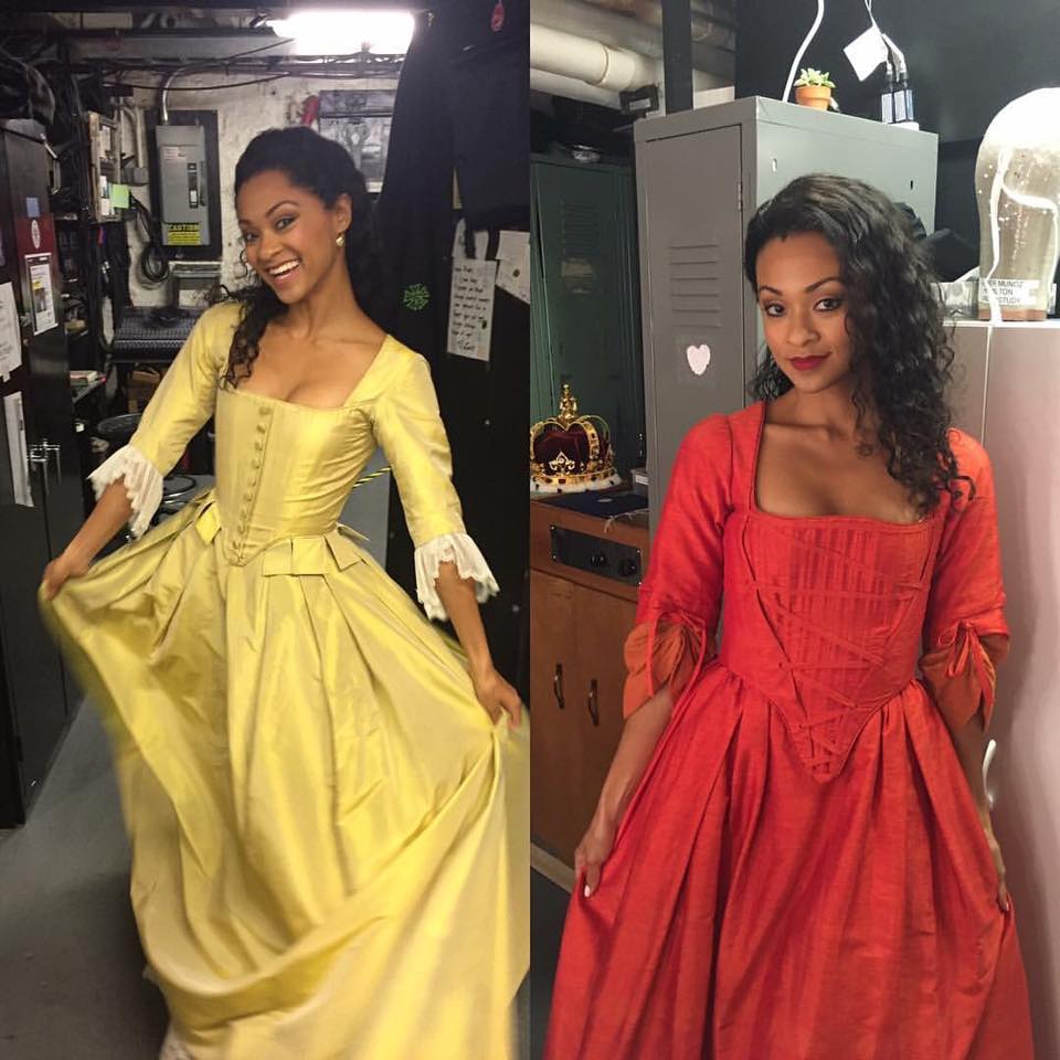  Student  Syndee Winters  as a couple of the Schuyler sisters backstage at the Richard Rodgers 