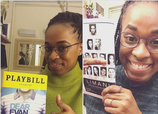 Student Kristolyn Lloyd geeking out backstage at the Music Box Theater