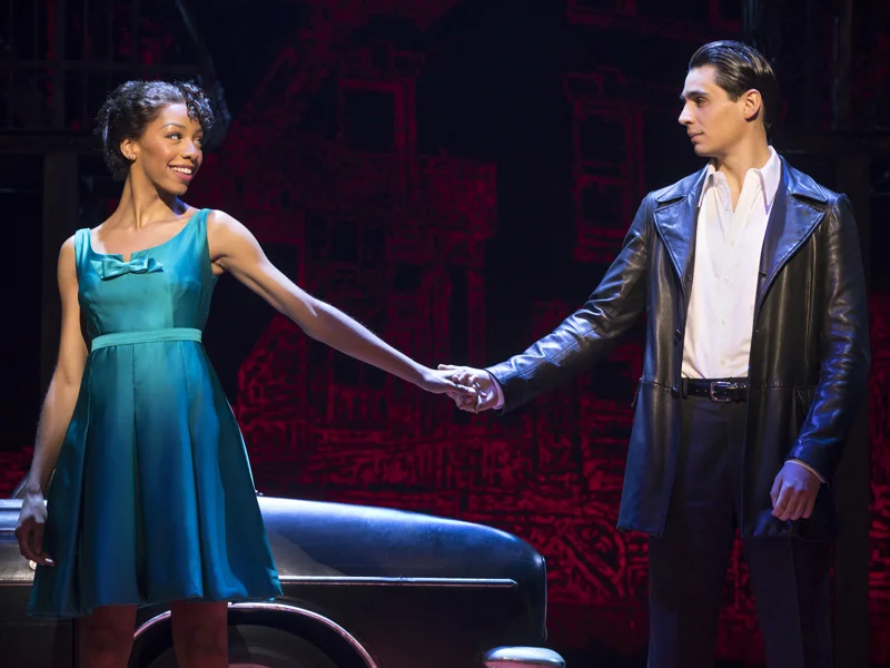 Students Christiani Pitts (Jane) and Bobby Conte Thornton (Calogero) in Broadway's A BRONX TALE