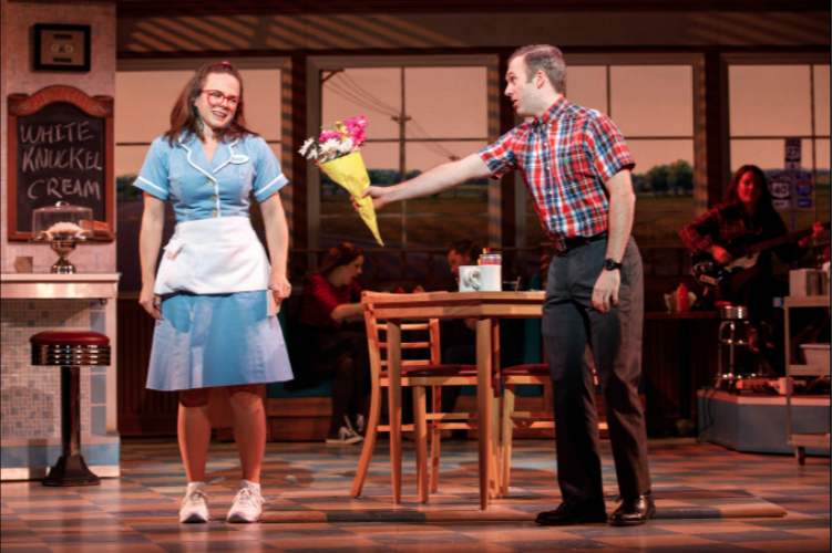 Students  Lenne Klingaman  (Dawn) and  Jeremy Morse  (Ogie) in the 1st National tour of WAITRESS 