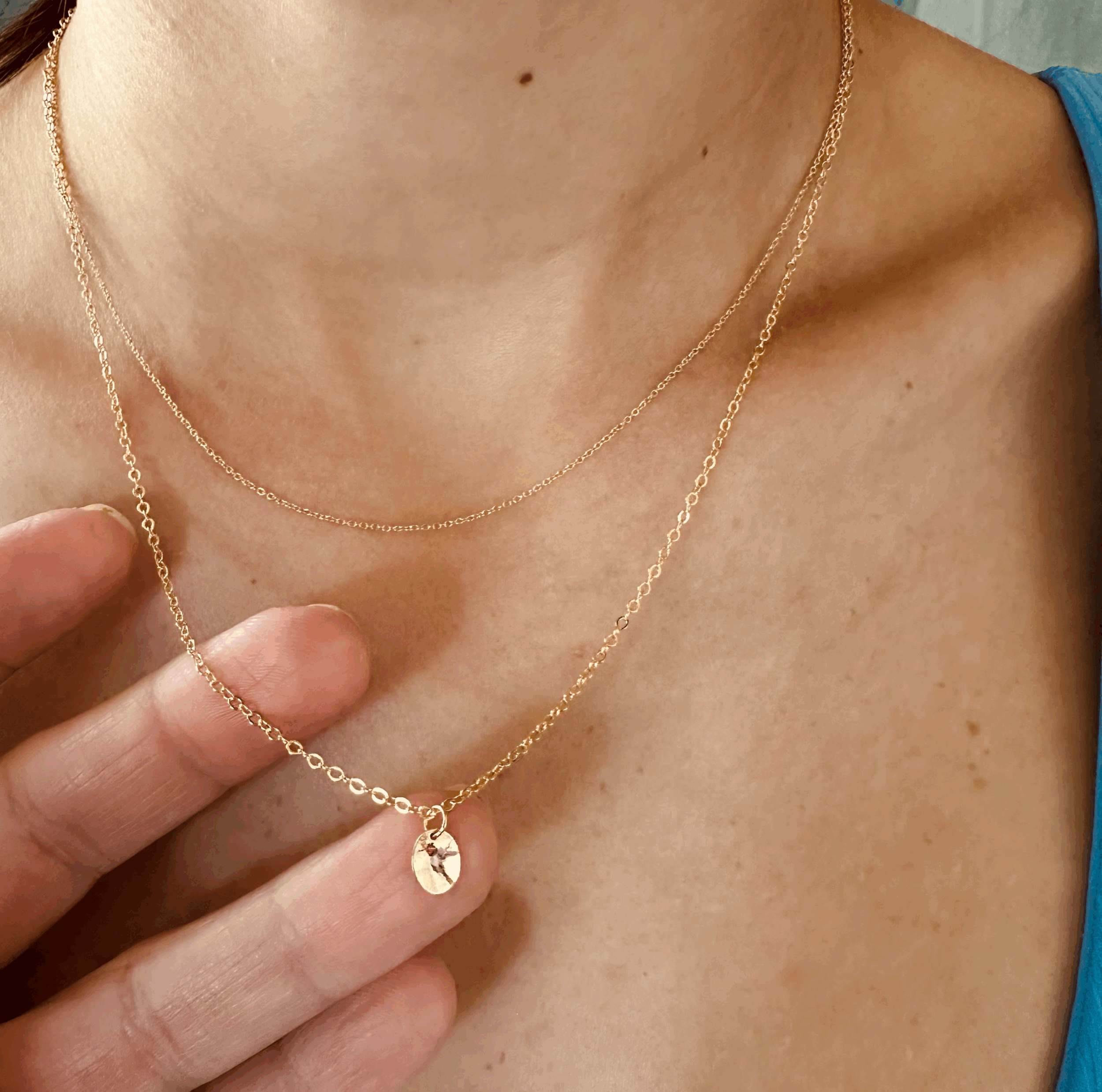 Hummingbird Necklace 14k