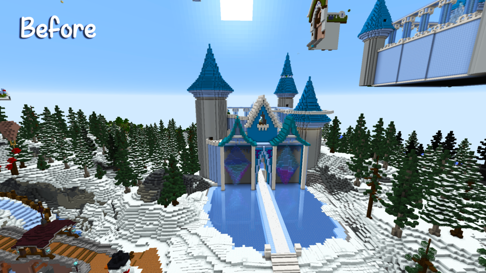 The Ice Castle during construction
