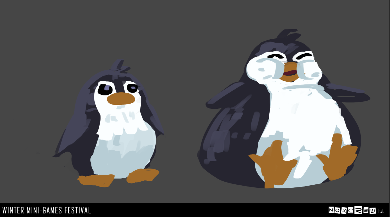 A concept drawing of the penguin mob