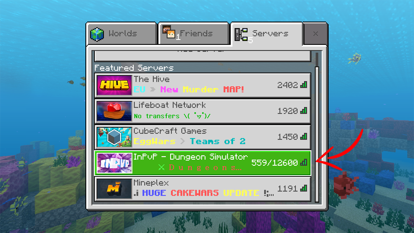 minecraft server list ip address