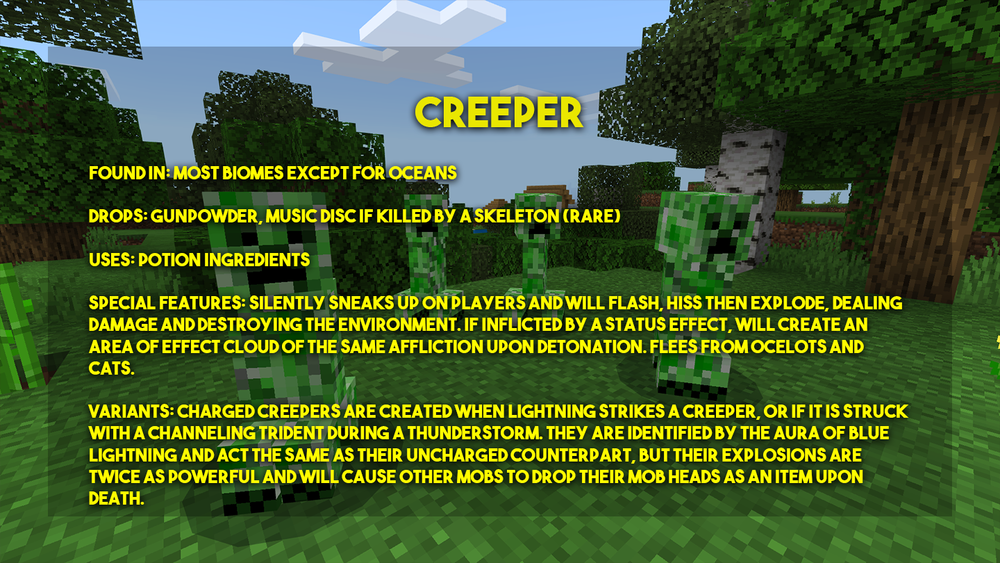 Minecraft if there were Creeper Boss Mobs 