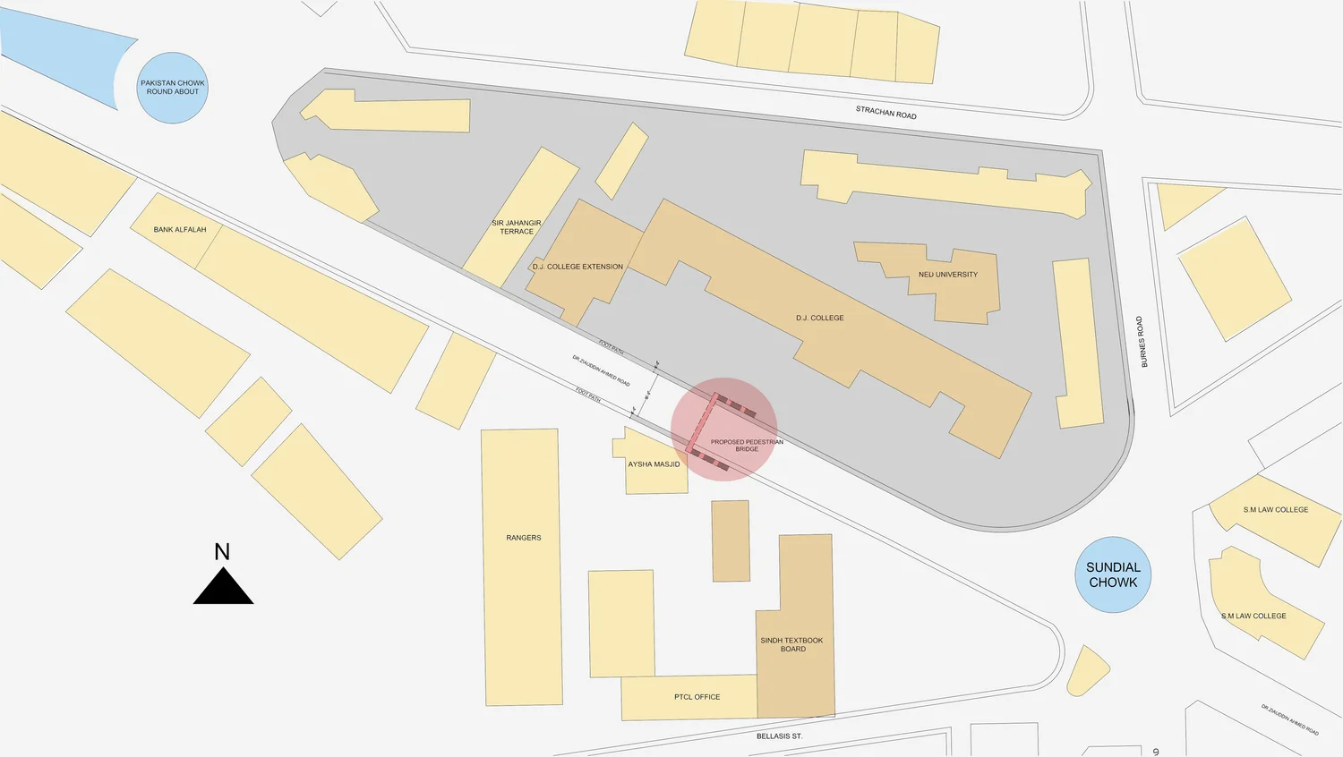 Site Plan of the DJ Science College, Karachi.