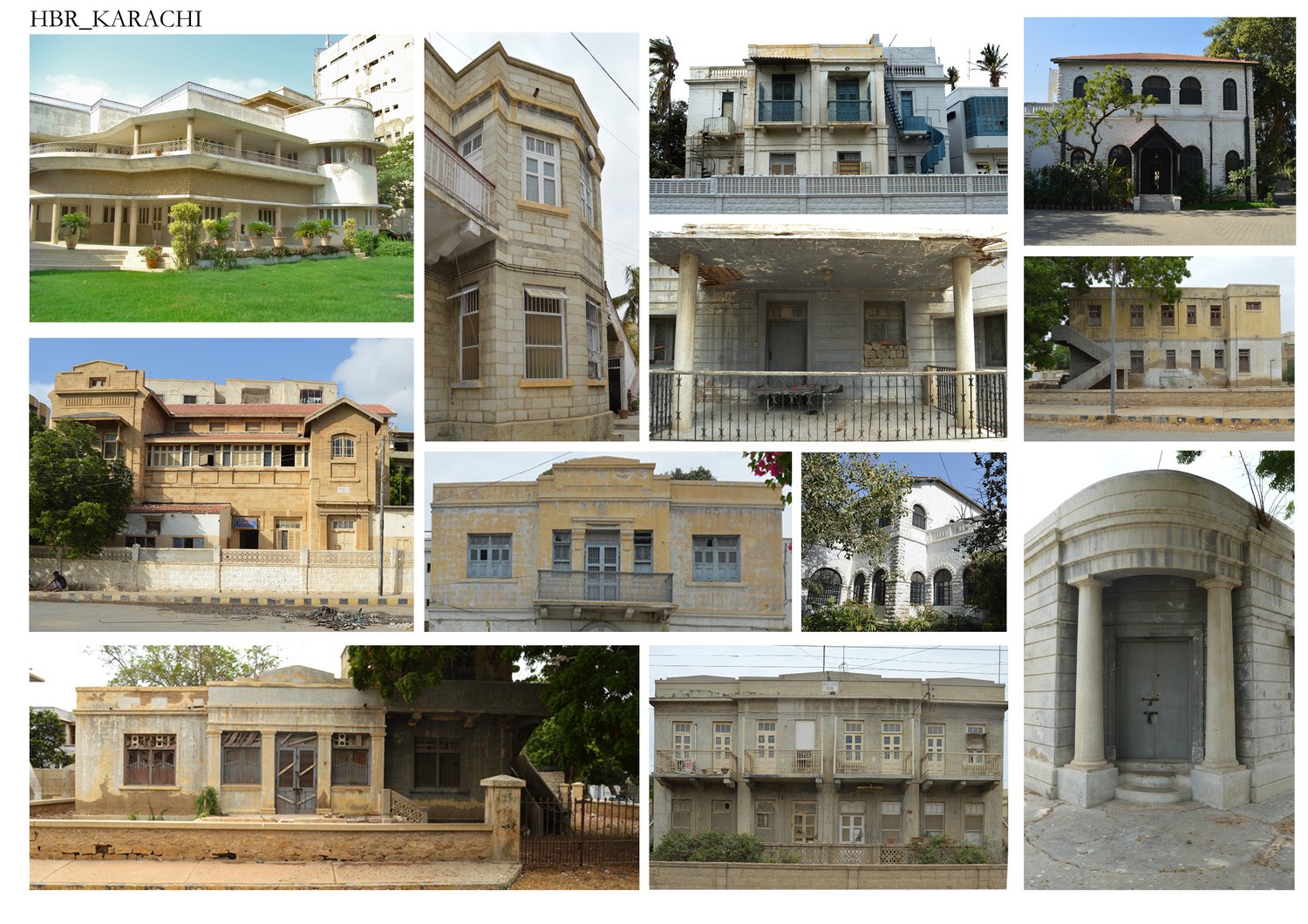  Documentation of Historic Bungalows of pre and post- partition styles, particularly Hindu, Sikh, Colonial and Art Deco. In Karachi bungalows located in the areas of Sohrab Kathrik Parsi Colony, Sirai Quarters, Old Town Quarters, Preedy Quarters, Gar