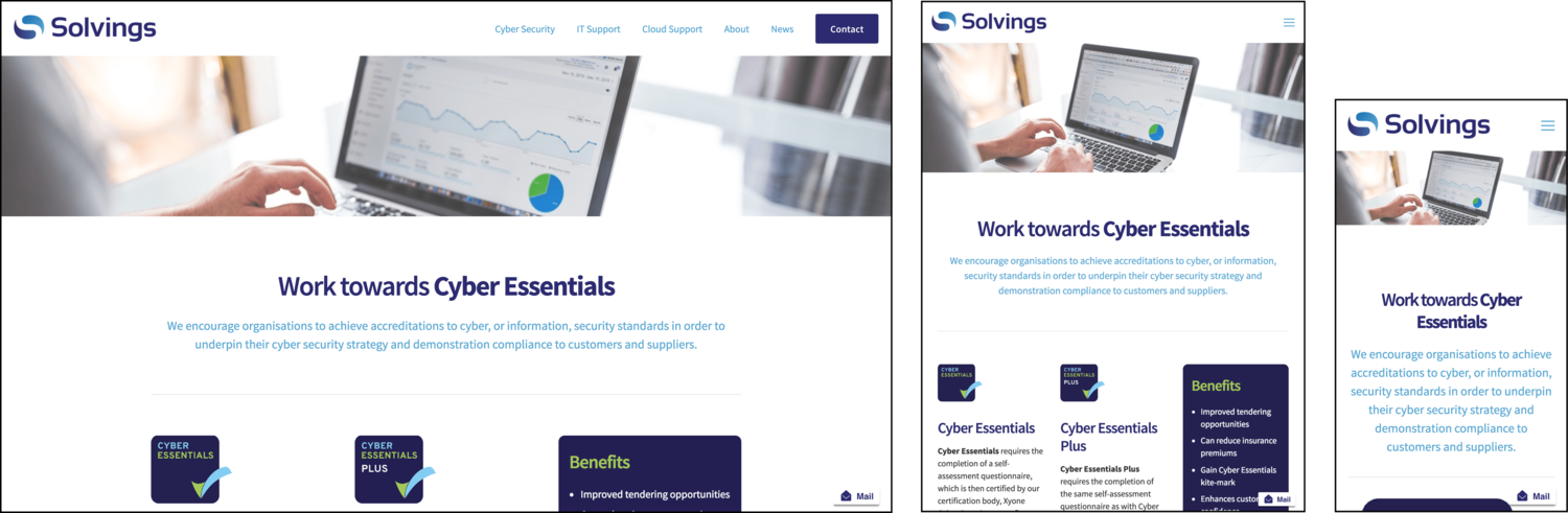 The website was fully responsive: desktop, tablet and smartphone.