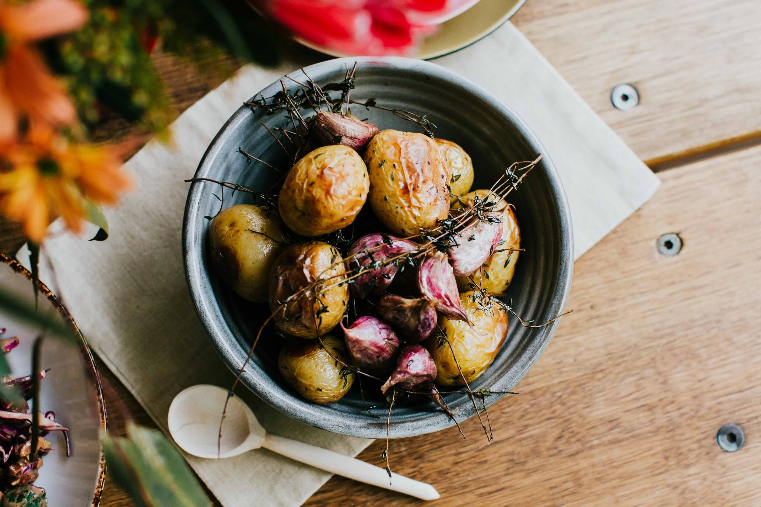Thyme and Garlic Roasted New Potatoes