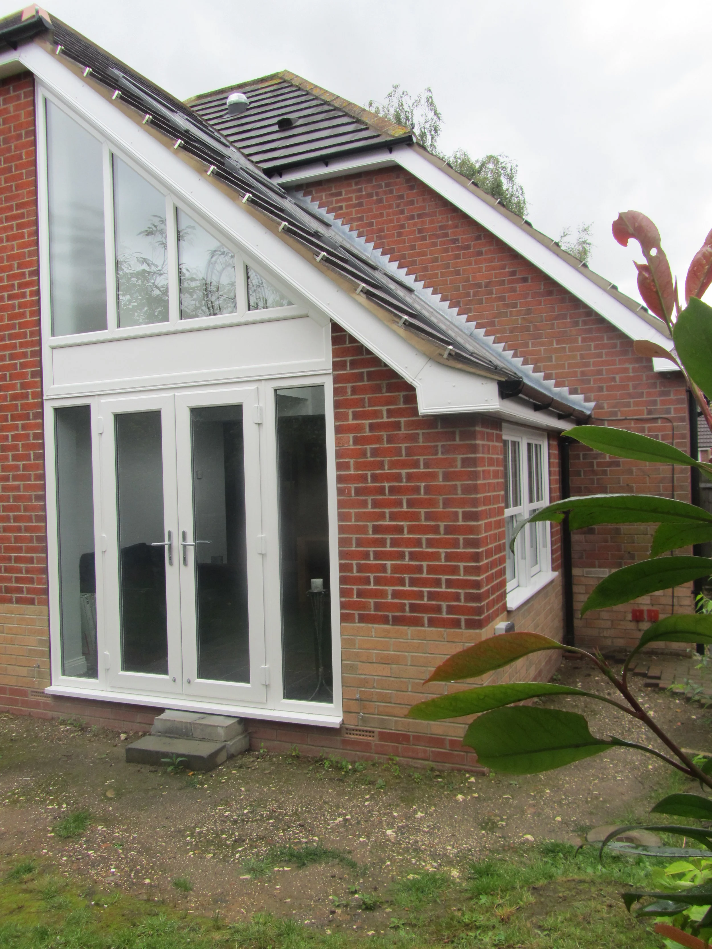 Garden Elevation During Construction - Speedwell Access House - Beverley Architects - Samuel Kendall Associates