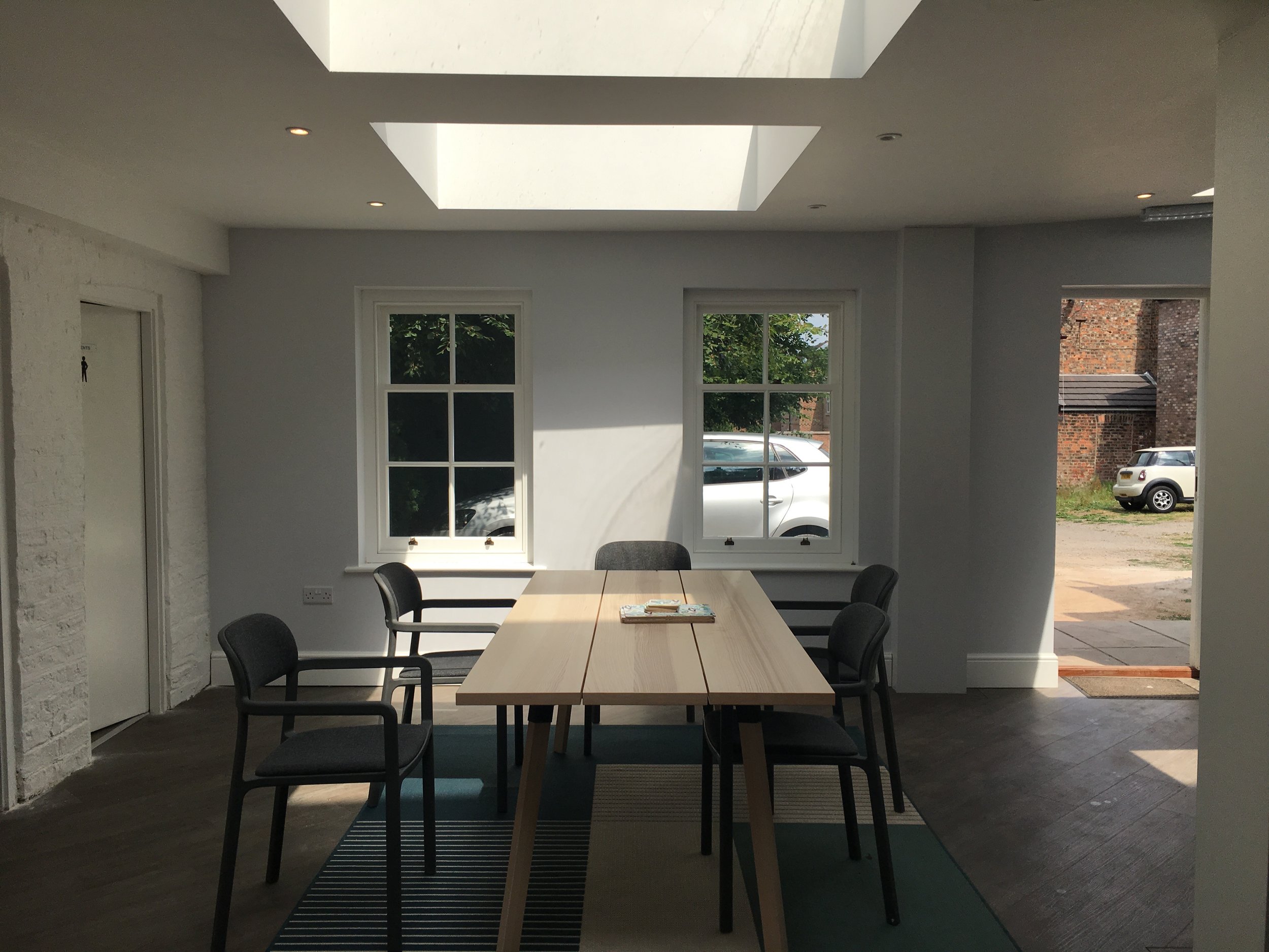 Sun Lounge Interior Table - Holgate Town Hotel - York Architects - Samuel Kendall Associates