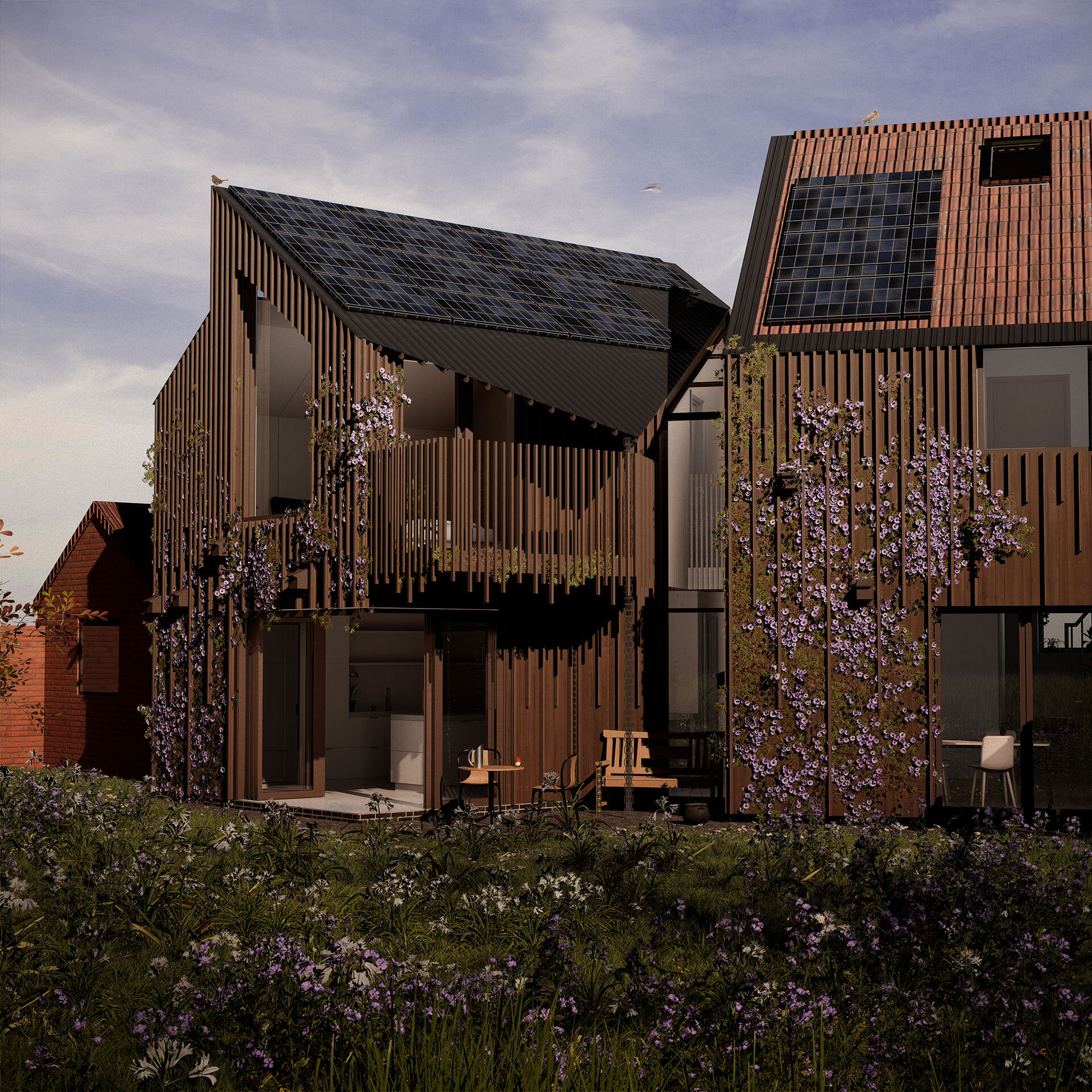 Garden Perspective_Ecology House_Sustainable Yorkshire Architects_Samuel Kendall Associates