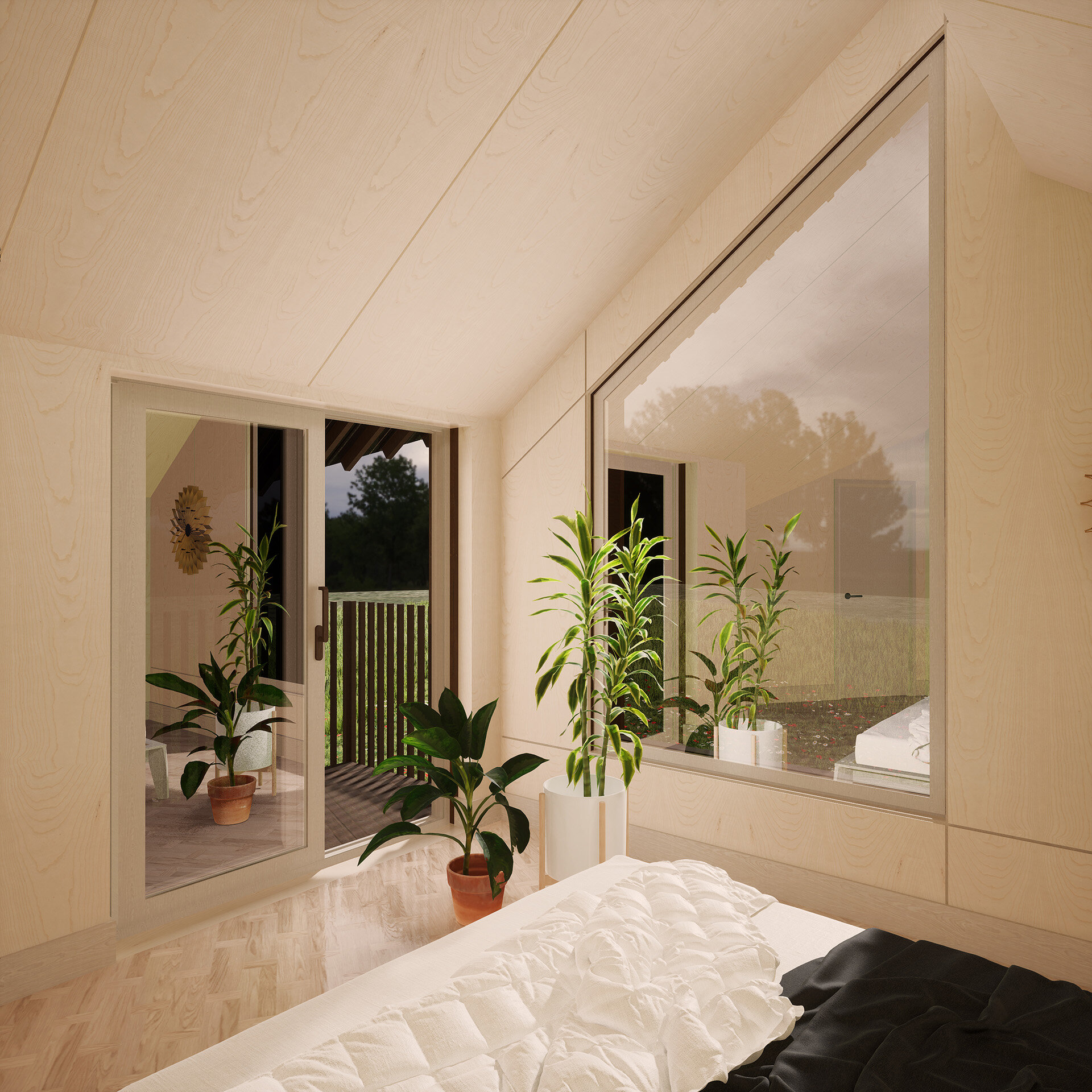 Bedroom View_Ecology House_Sustainable Yorkshire Architects_Samuel Kendall Associates (Copy)