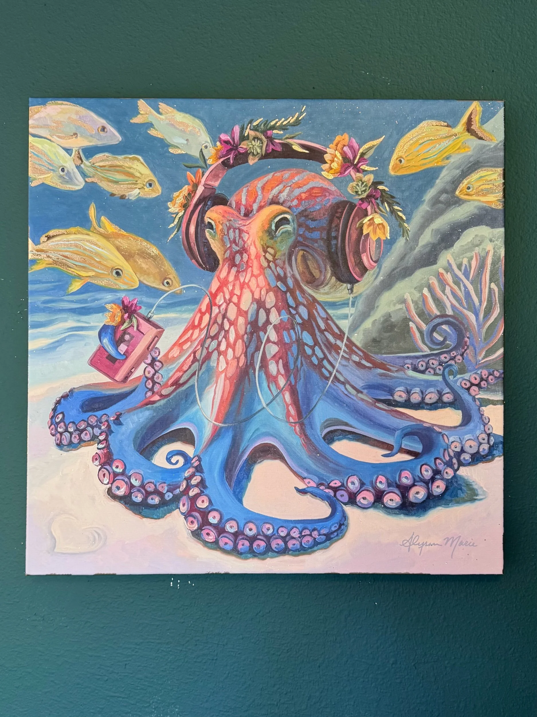 An Octopus Named Taco - Gold Leaf Edition Canvas Print
