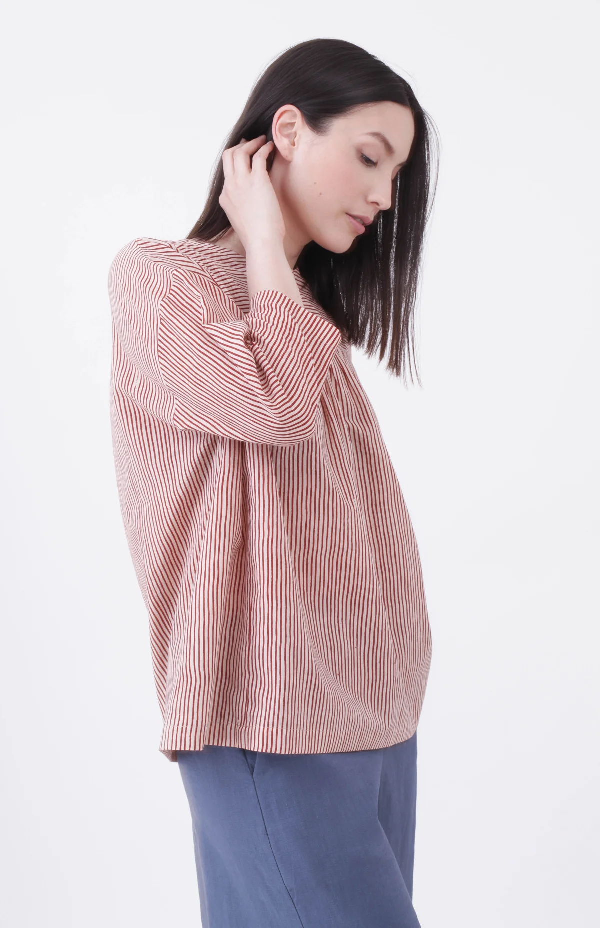 Block striped top - Red