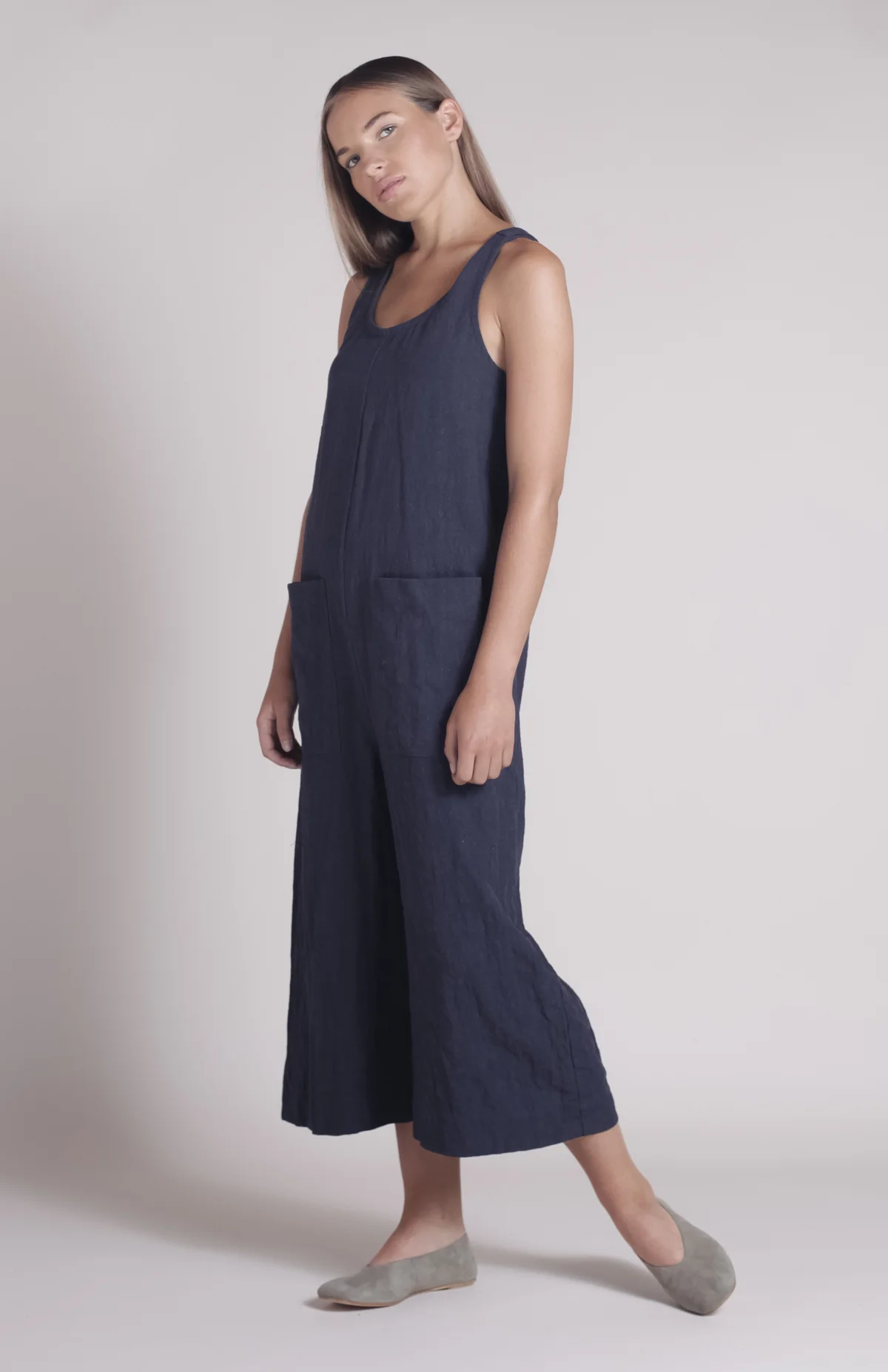 Soro soro overalls - Navy Linen