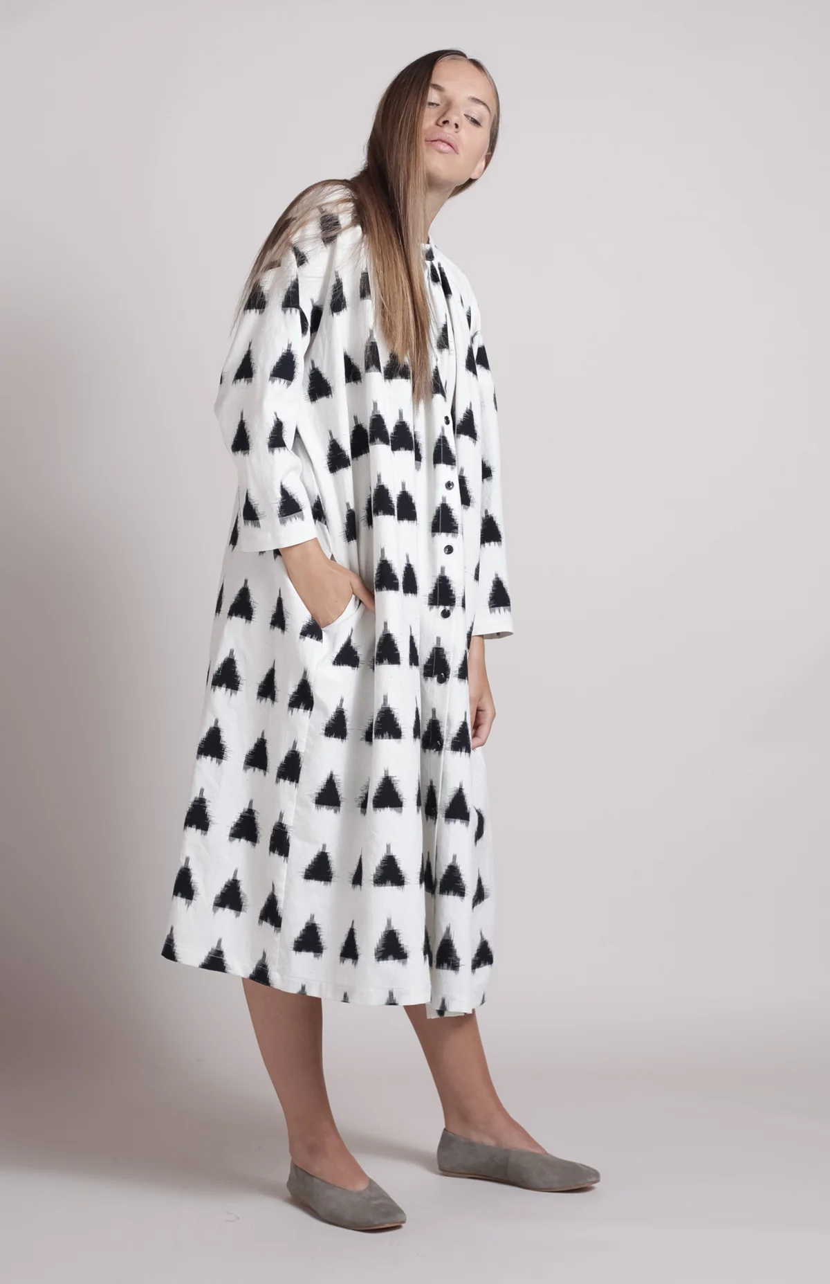 Gather slow dress - IKAT