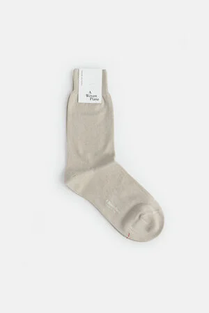 A Woven Plane Socks - Oatmeal