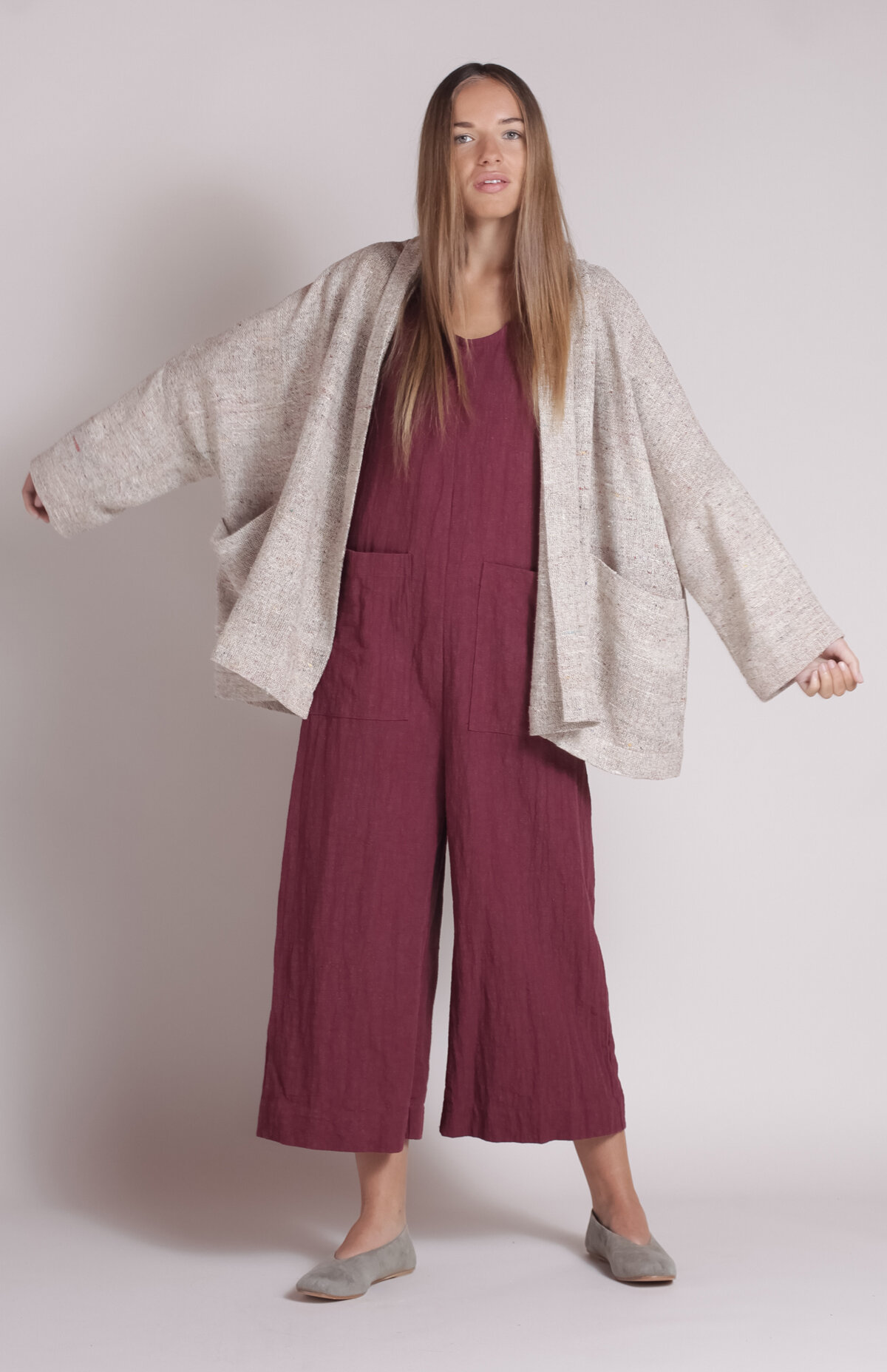 Haiku jacket - Raw silk Rainbow flecks