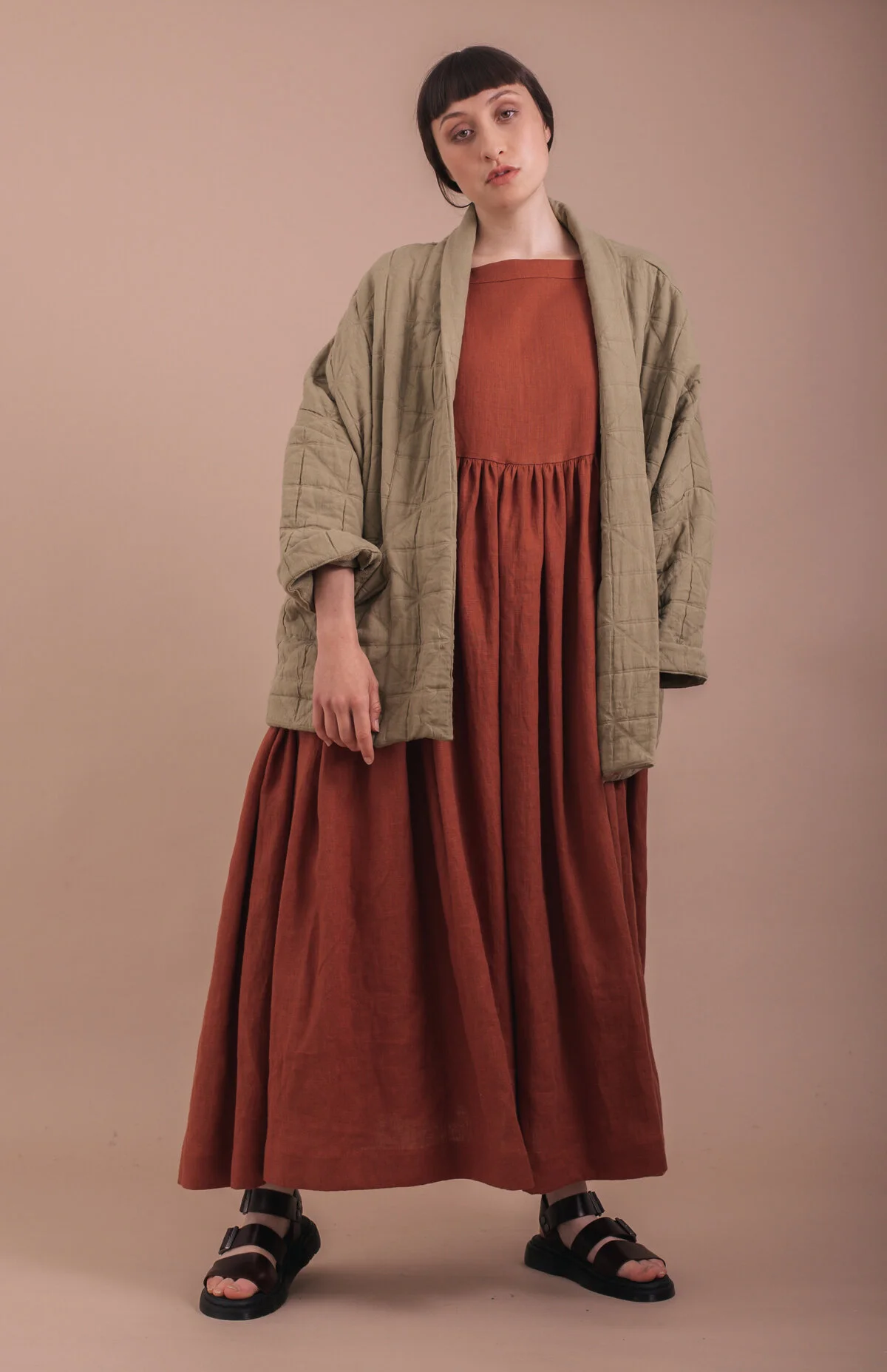 Padded blanket Cardigan - Olive