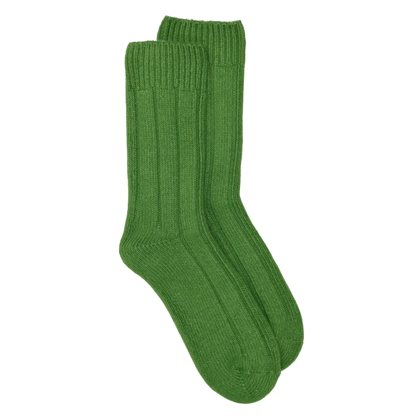 Chunky Recycled Wool Ankle Sock - Leaf Green