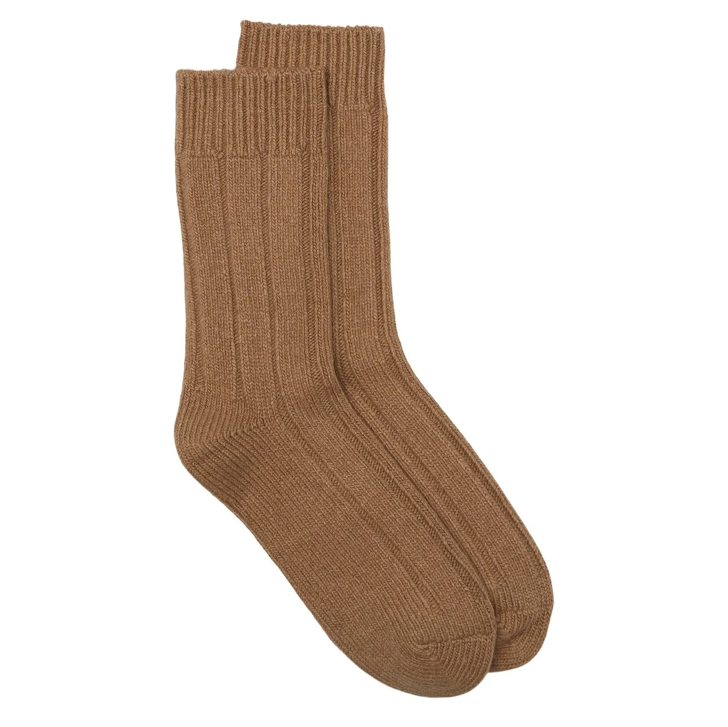Chunky Recycled Wool Ankle Sock - Camel