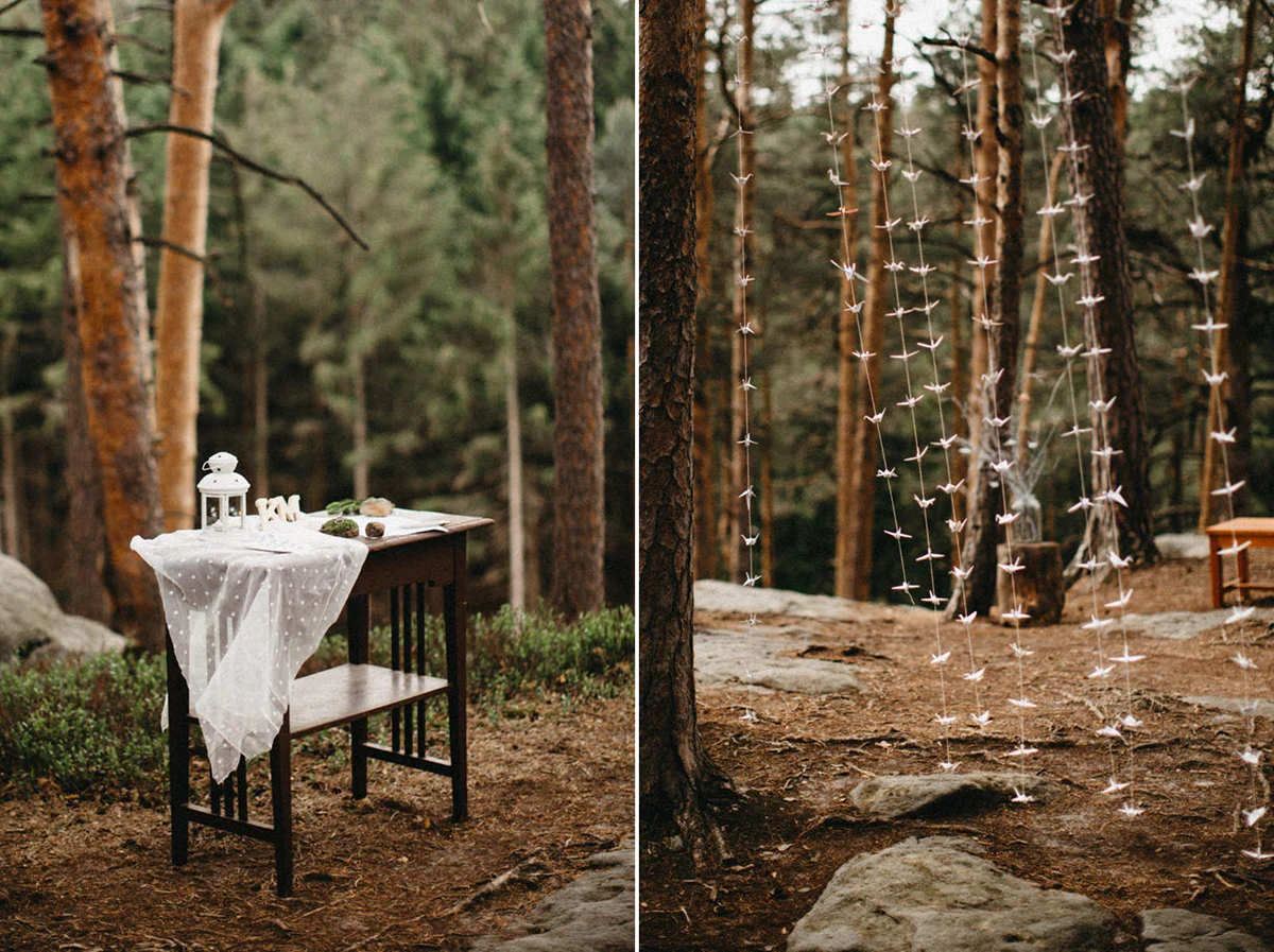 ceremony details in the woods